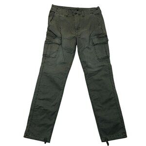 NWT American Eagle Mens Cargo Pants Size 34x36 Slim Relaxed Green Denim Travel